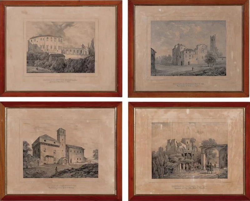 Incisioni raffiguranti castelli piemontesi